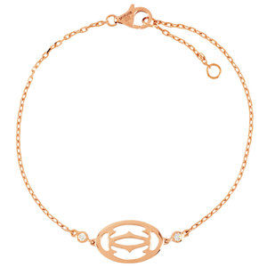 CARTIER Rose Gold Diamond 2C Charm Bracelet